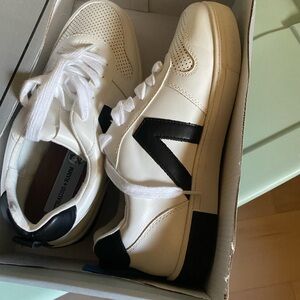 Strauss + Ramm White and Black Men's Sneakers